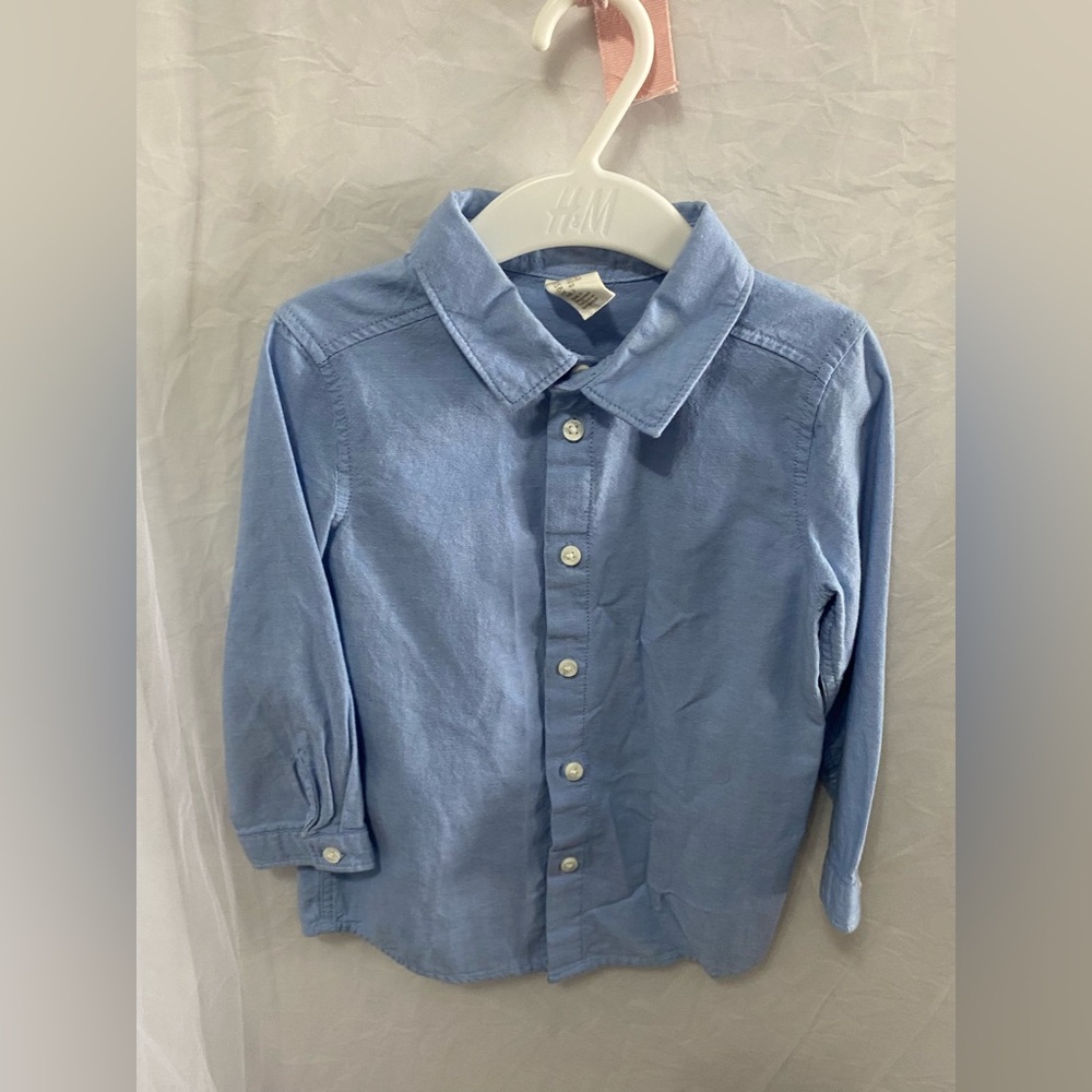 H&M Kids’ Cotton Oxford Shirt – Light Blue (EUC) 1.5-2YRS